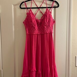 Zenana Lace Pink Dress